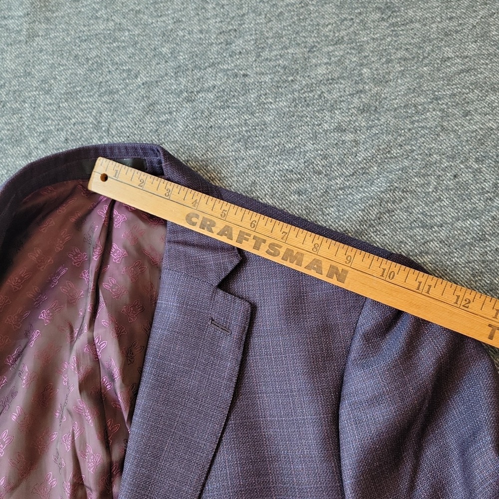Psycho Bunny Blazer Men's 42R‎ Purple Wool Robert Godley Union Skull Lining - Picture 10 of 13